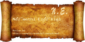 Némethi Ezékiel névjegykártya